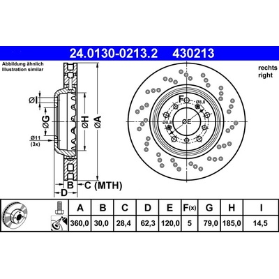 Brzdový kotúč ATE 24.0130-0213.2 (24013002132)