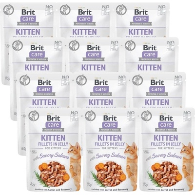 Brit Care Cat Kitten Fillets in Jelly Savory Salmon 12 x 85 g