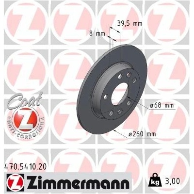 Brzdový kotúč ZIMMERMANN 470.5410.20 (470541020)