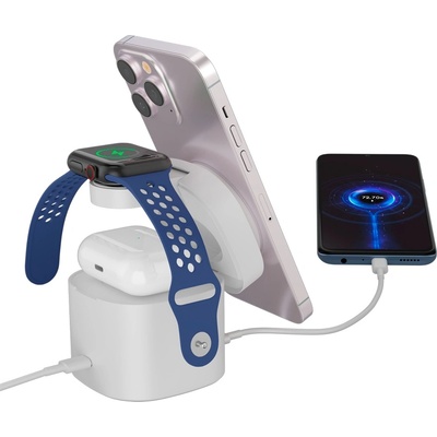 CANYON Зарядно за телефон Canyon CNS-WCS405W 4 in 1 Wireless Charging Stand, 30W max, with 65W charger and 1M cable, white (CNS-WCS405W)