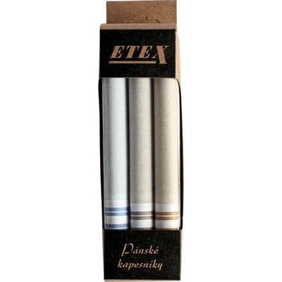 Etex Pánské látkové kapesníky v malé krabičce M1 - 3 ks