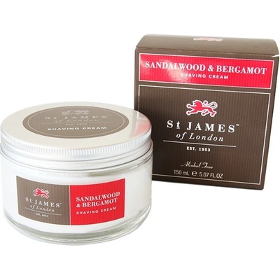 St James of London Sandalwood & Bergamot krém na holenie 150 ml