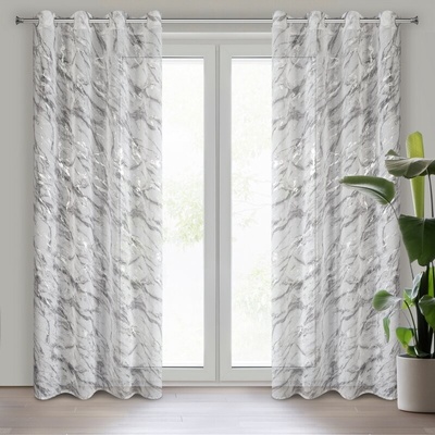 Takoy Závěs z lehké látky se stříbrným mramorovým vzorem 140 x 270 cm-HF-439077 | 140 x 270 cm