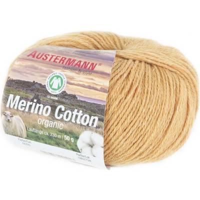 Austermann MERINO COTTON - 55% vlna merino, 45% bavlna - Ručně pletací příze Barva: 09 HONIG