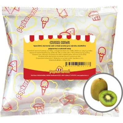 Popkornovač.cz Cukor s príchuťou kiwi na sladký popcorn a na cukrovú vatu 200 g