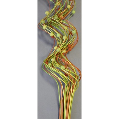 Curly ting dřevěný korálek 80cm mix žlutá/oranžová/zelená