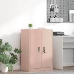 vidaXL Шкаф за съхранение Розово 60 x 40 x 90 cm Стомана (891725)