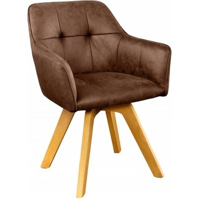 Anvicti1 Loft Wood II antik hnědá mikrovlákno otočná 2 ks