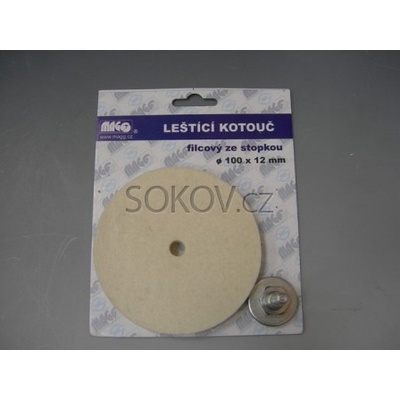 Kotouč leštící 100 x 12 mm filcový, se stopkou