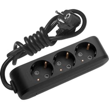 Image 1 of Panasonic РАЗКЛОНИТЕЛ 3 ГНЕЗДА ПАНАСОНИК wltb04312bl КАБЕЛ 1.5м ЧЕРЕН (wltb04312bl)