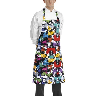 EGOchef Kuchařská zástěra ke krku s kapsou graphic E-6103144A