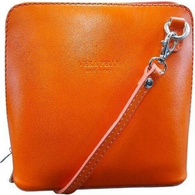 Vera Pelle kožená malá crossbody sytě 8751 sytě oranžová oranžová
