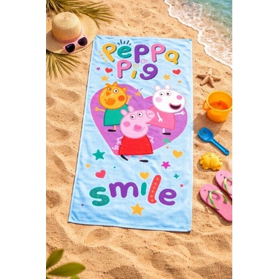 Euroswan dětská bavlněná osuška Peppa Pig smile 70 x 140 cm
