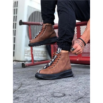 Wagon Мъжки ежедневни боти с връзки wg03 - Таба #362643 (362643_Тъмно кафяв)