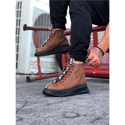 Wagon Мъжки ежедневни боти с връзки wg03 - Таба #362643 (362643_Тъмно кафяв)