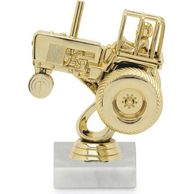 Figurka traktor 13 cm zlato včetně podstavce