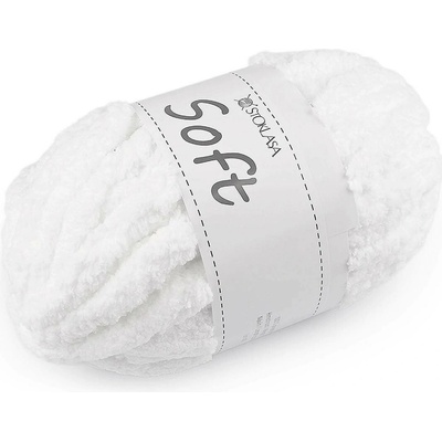 Pletací příze žinylková Soft 250 g Varianta: 27 bílá sněhová, Balení: 1 ks 57866/147363/285694