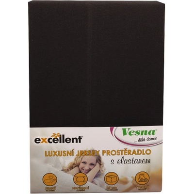 Vesna Prostěradlo jersey Excellent s elastanem černé 140x200