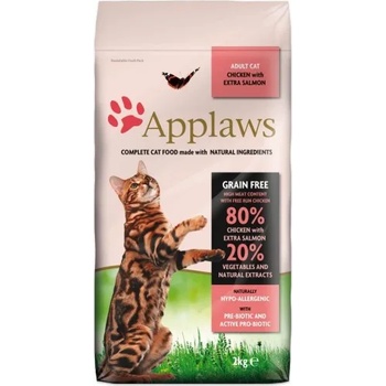 Applaws Adult, Chicken with Extra Salmon GRAIN FREE - храна за котки над 1 година с 80% пиле и риба сьомга 2 кг 4023