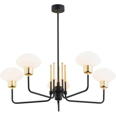 2128 - Полилей RAVELLO 5xE14/15W/230V черен/златист (AR2128)