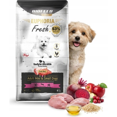 Euphoria Fresh Meat mini bez obilovin krůta a králík XS/S 8 kg