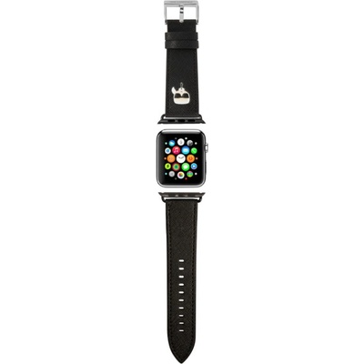 Karl Lagerfeld Karl Head PU na Apple Watch 42/44/45mm čierny KLAWLOKHK