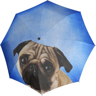 Doppler dáždnik MODERN.ART MAGIC MINI LAZY dOG plne automatický s mopslíkom