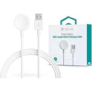 DEVIA ST381980 Smart Series Apple Watch магнитен бял кабел за зареждане + USB-A кабел (ST381980)