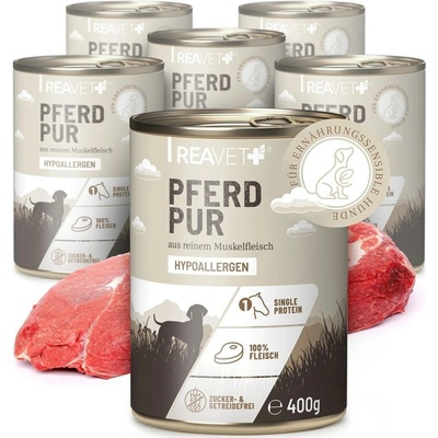 Reavet 100% čisté maso pro nutričně citlivé psy koňské 400 g