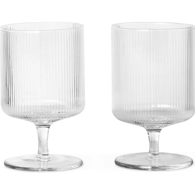 Ferm LIVING Poháre na víno Ripple číre 2 x 270 ml