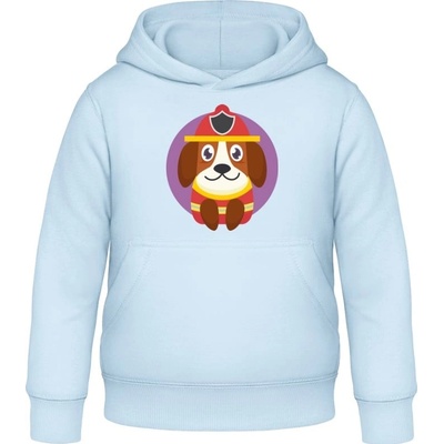 AWDis detská mikina s Kapucňu Dizajn so psom pre deti hasič Nebeská modrá
