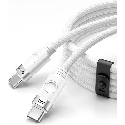 ORICO Здрав кабел с въжена оплетка и бързо зареждане за устройства с USB-C порт - Orico USB-C to USB-C Fast Charging Cable 60W (100 см) (бял) (CDX)