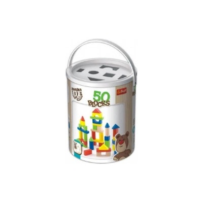Wooden Toys Kocky drevené vo vedierku 50 ks