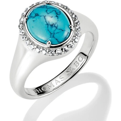Thomas Sabo prsteň Turquoise round TR2507 405 17
