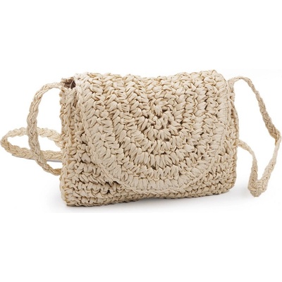 Háčkovaná kabelka z rafie lýka crossbody 16x21 cm 1