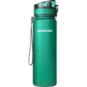 Aquaphor Филтрираща бутилка за вода Aquaphor City 160045, 500 мл, Тритан, Активен въглен, Aqualen, Заключващ се капак, Тъмнозелен (160045)