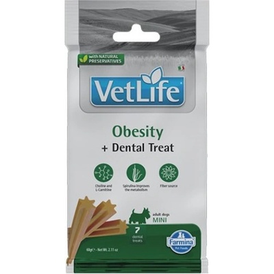 Vet Life Obesity Dental Treat Mini - Дентални стикове за кучета от мини породи - 60 гр, Италия - KVN0006006