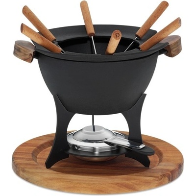 KELA Fondue set COUNTRY 11-dílný litina / dřevo
