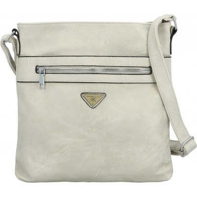Trendy dámská koženková crossbody Laka světle šedá