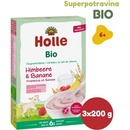 Holle BIO kaša s kozím mliekom, malinami a banánom 200 g