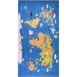 Vitaus Син детски килим подходящ за пране 160x230 cm Animal Atlas - Vitaus (KRN-KID-2013-160x230)