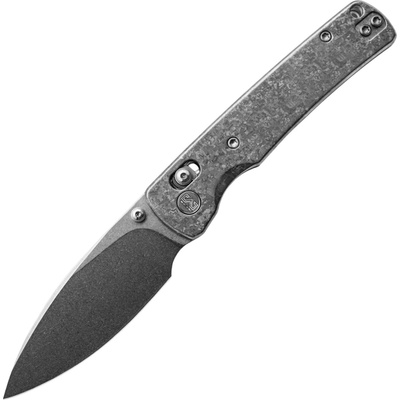 Miguron Knives Vakor 3.19 M390 Stonewash Blade Silver Crystal Titanium Handle MGR633ABJSR