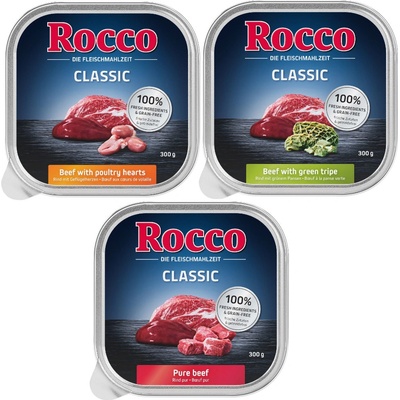 Rocco mix Classic Mix 1 hovězí pur žaludky drůbeží srdce 9 x 300 g