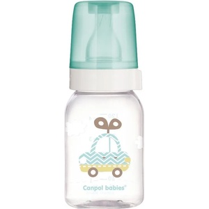 Canpol babies Стъклено шише Canpol - 120 ml, 3 м+, зелено, асортимент (42/202_gre) - baby