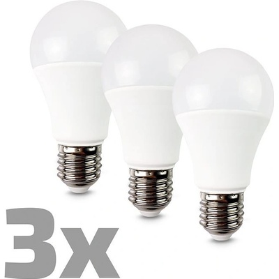 ECOLUX LED žiarovka 3-pack, klasický tvar, 12W, E27, 3000K, 270°, 1080lm, 3ks