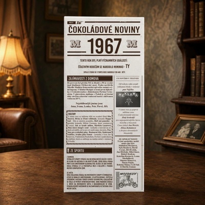 Čokoládové noviny Dárková mléčná rok narození 1967 100 g