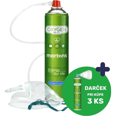 Martons Oxygen Inhalačný Kyslík O2 14 l 99,5 % 1ks + maska s hadičkou