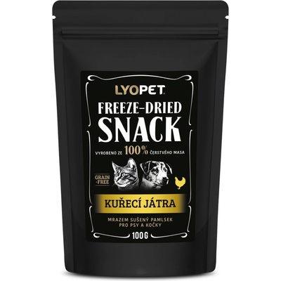 LYOPET Snack Dog & Cat Kuracia pečeň 100 g