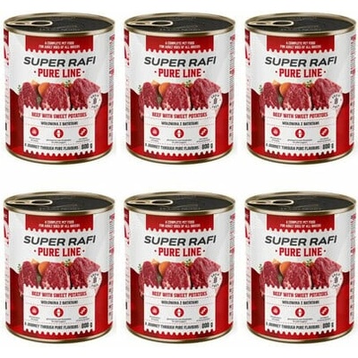 Super Rafi Pure Line hovädzie so sladkými zemiakmi 6 x 800 g