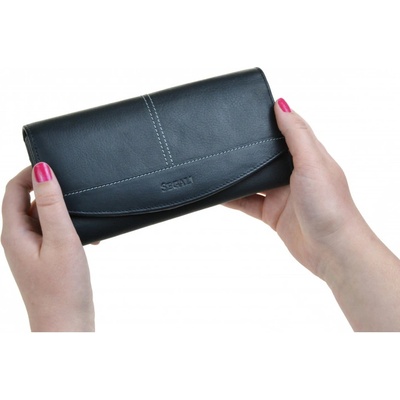 Segali dámska kožená peňaženka 7056 čierna